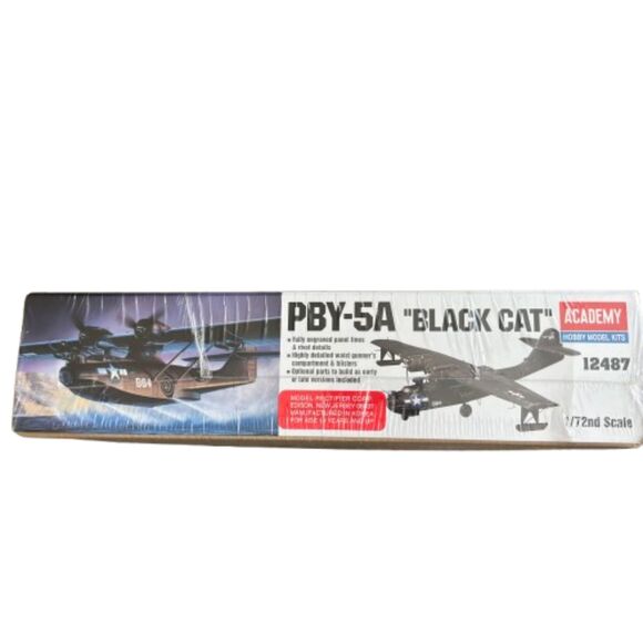 ACADEMY HOBBY MODEL KIT PBY-5A BLACK CAT B64 CATALINA 1:72 SCALE MODEL SEALED - Picture 3 of 5